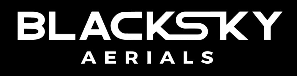 Logo for Black Sky Aerials with large Black Sky text above and smaller AERIALS text below