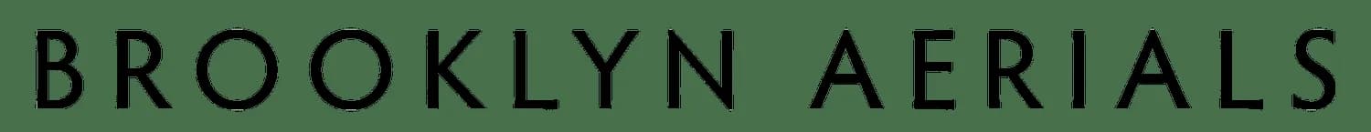 Brooklyn Aerials logo with black uppercase wordmark on a green background