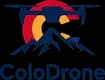 ColoDrone logo featuring a blue drone silhouette with an orange center and ColoDrone text