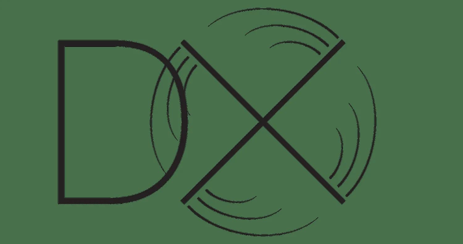 DroneXposed logo with a large D on the left and an X formed by crossing lines, surrounded by circular arcs