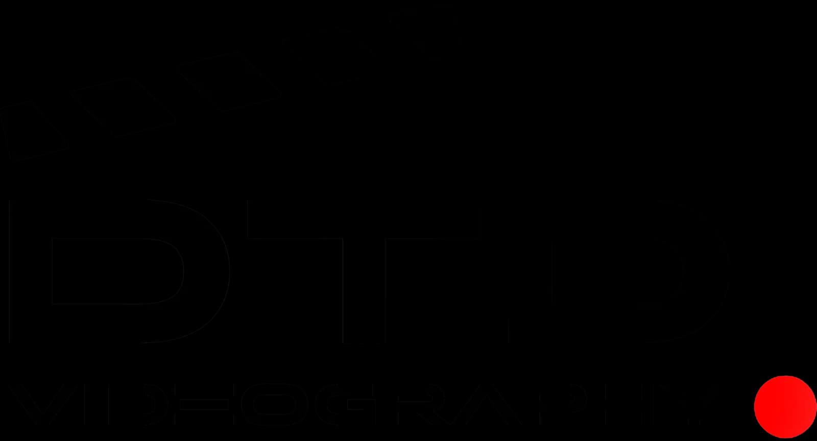 Logo for DTD Videography showing large DTD letters and a red recording dot