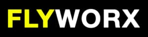 FlyWorx logo with yellow FLY and white WORX
