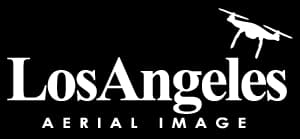 Logo for Los Angeles Aerial Image with a drone icon and stylized text