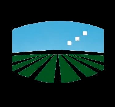 Nebo Ag logo: blue curved top with white squares, green segmented field below