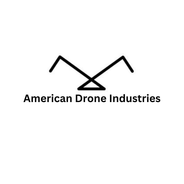 Logo with a stylized black geometric symbol above the text American Drone Industries
