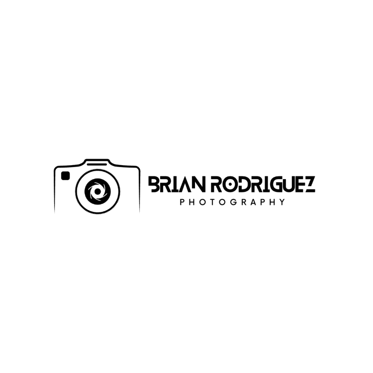 Logo with a camera icon on the left and the text Brian Rodriguez Photography on the right