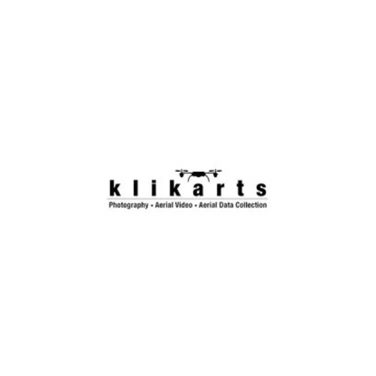 Logo for klikarts Photography with a small drone icon above the word klikarts and a tagline beneath